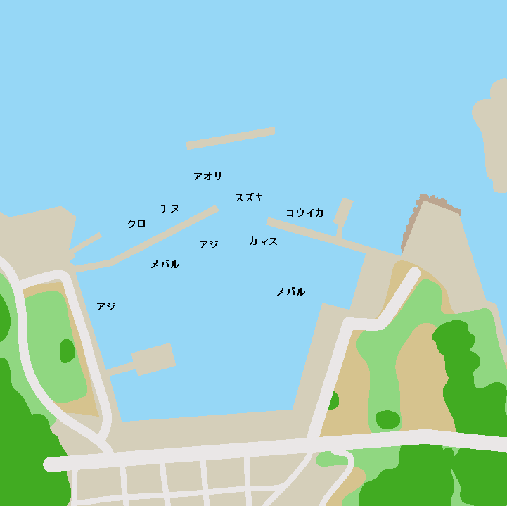 赤崎港ポイント図