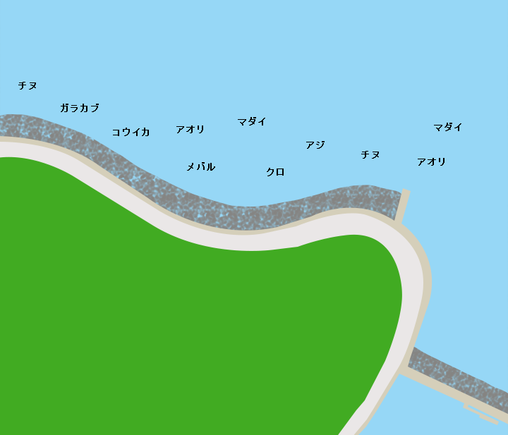 樋島赤灯台周辺ポイント図
