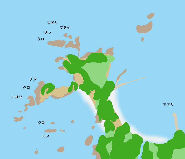 阿久根大島ポイント図