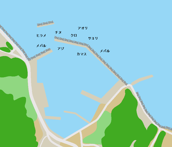 栖本漁港ポイント図
