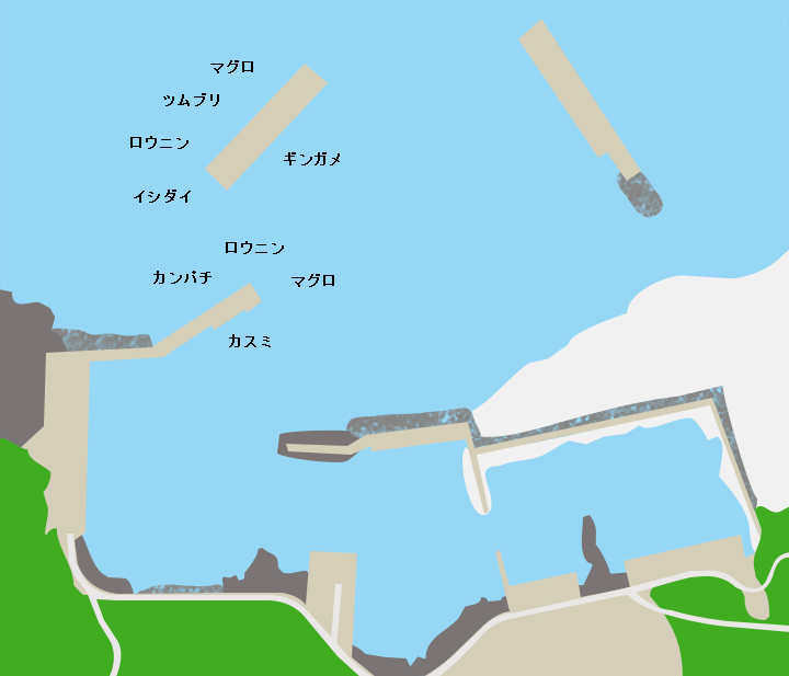 宝島前籠漁港ポイント図