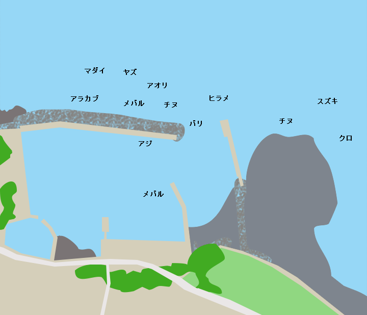 早崎漁港ポイント図