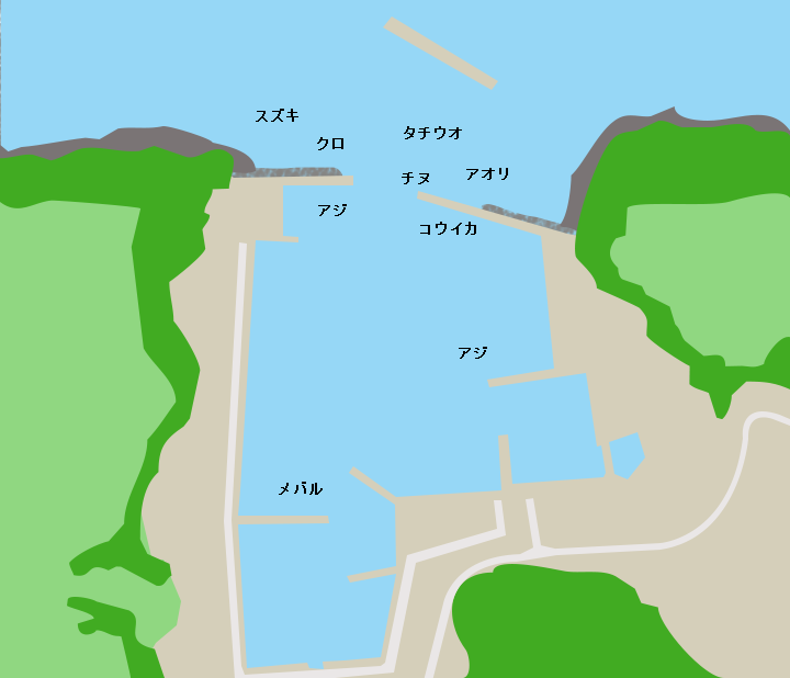 京泊漁港ポイント図