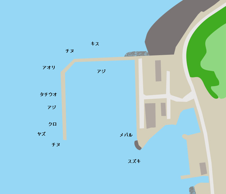 飛子漁港ポイント図