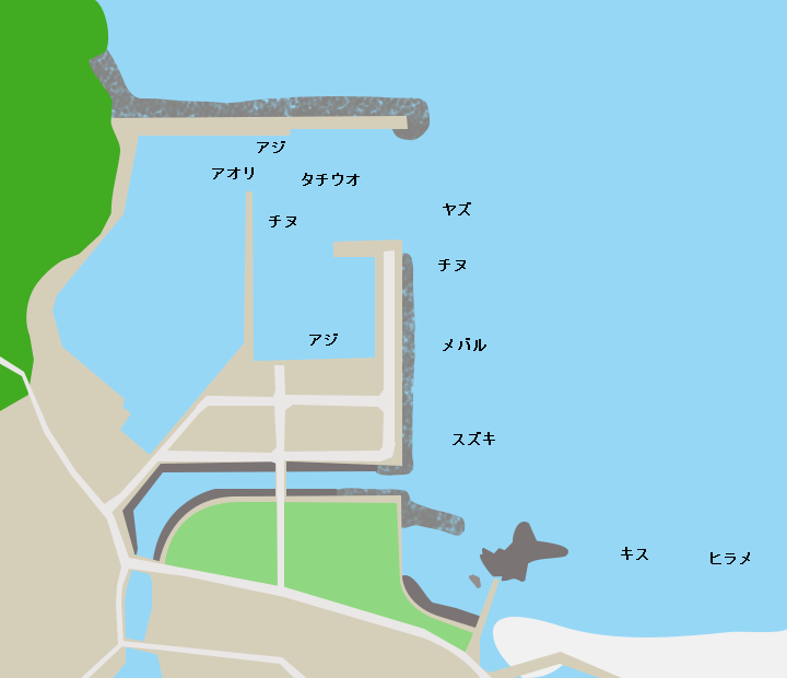 千々石漁港ポイント図