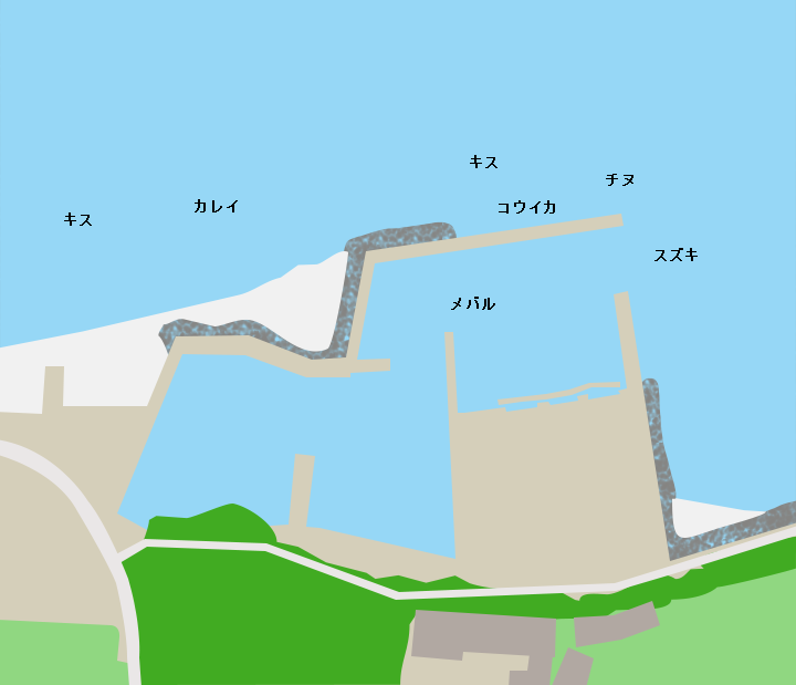 猛島漁港ポイント図