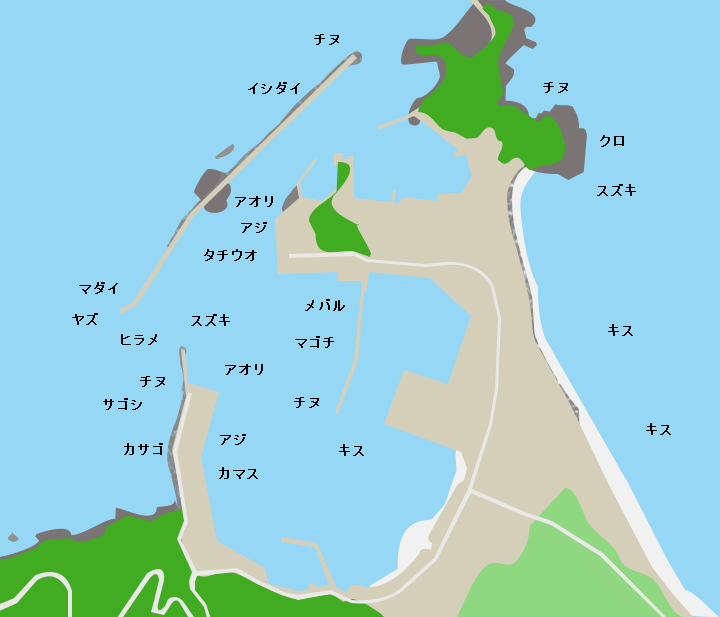 脇岬港ポイント図
