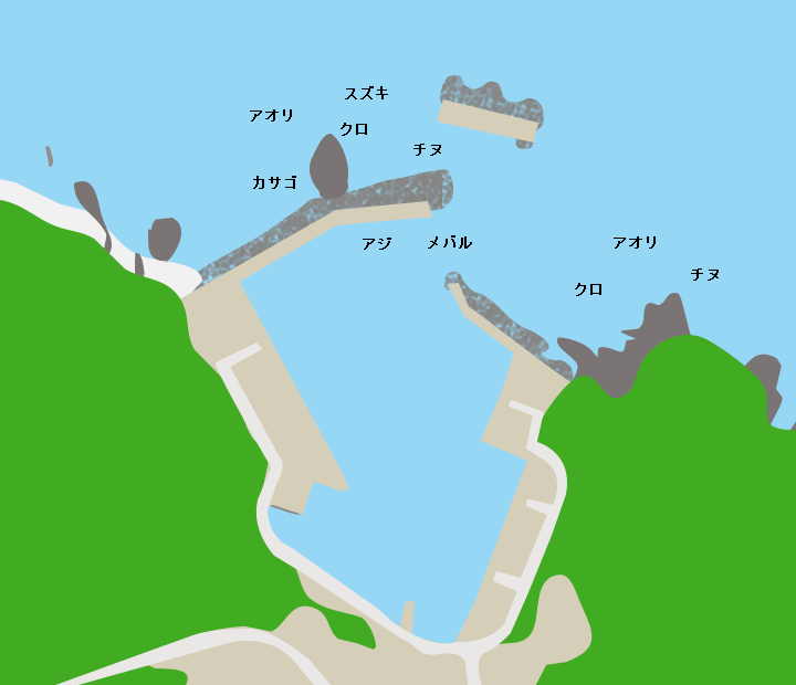 野々串漁港ポイント図