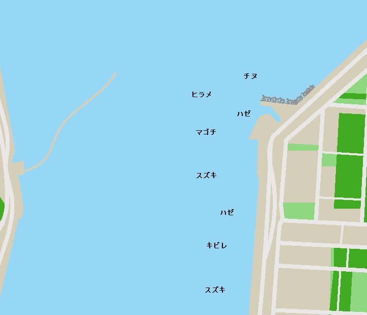 緑川河口ポイント図