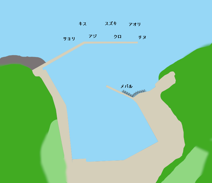崎針尾漁港ポイント図