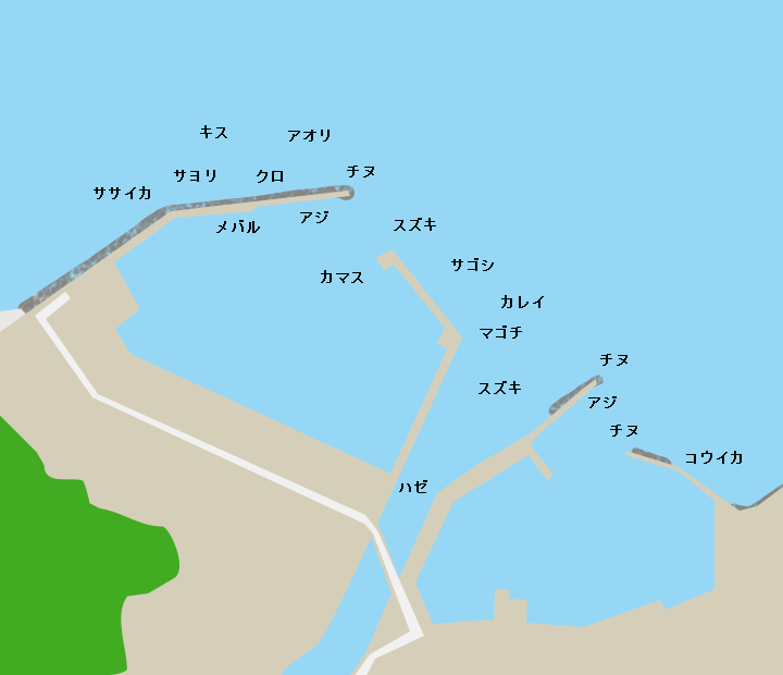 唐房漁港ポイント図