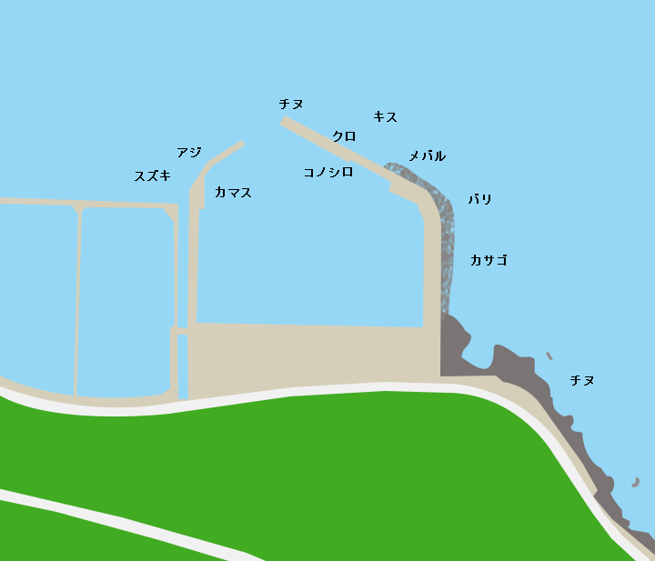 浜崎漁港ポイント図