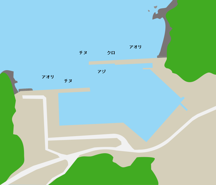 小蒲江港ポイント図