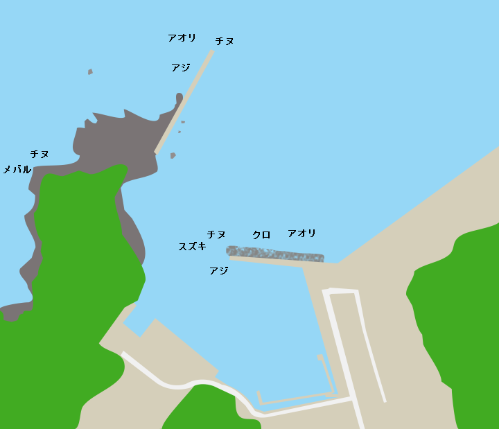 晴気漁港ポイント図