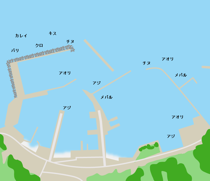 宗像大島大島漁港ポイント図