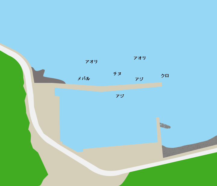 猿戸漁港ポイント図