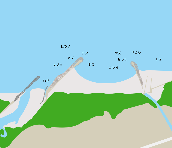 古賀海岸ポイント図