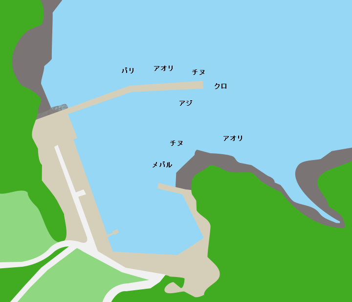 米納戸漁港ポイント図