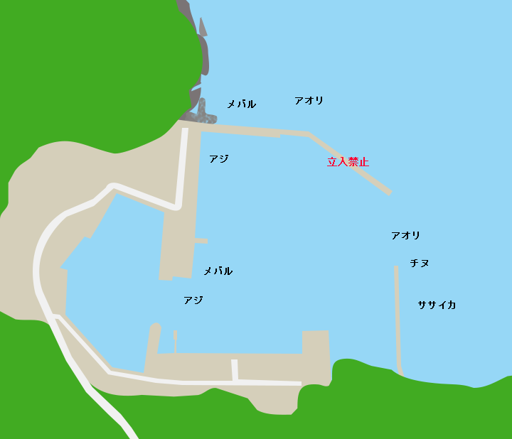 波戸漁港ポイント図