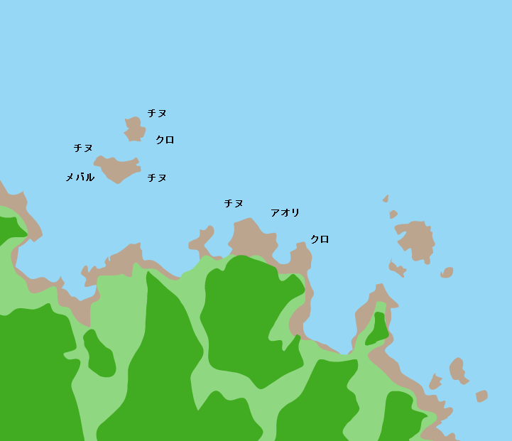 地島赤岩周辺ポイント図