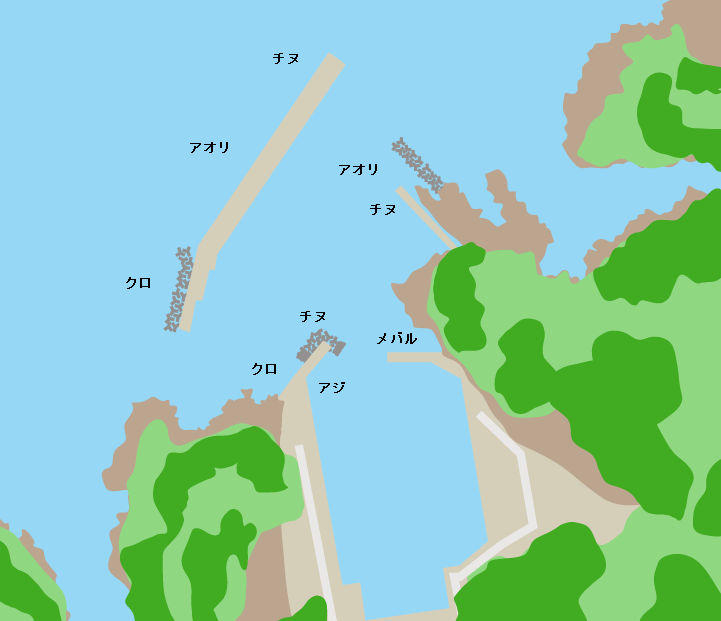 藍島大泊港ポイント図