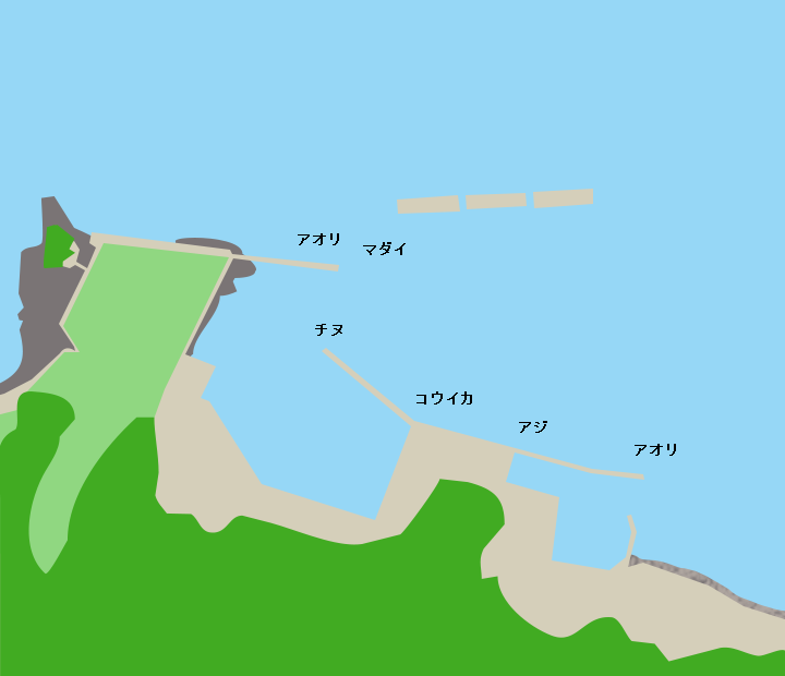 対馬尾崎漁港ポイント図