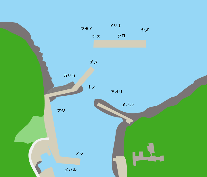 加部島漁港ポイント図