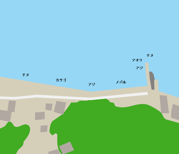 加部島二軒屋波止ポイント図