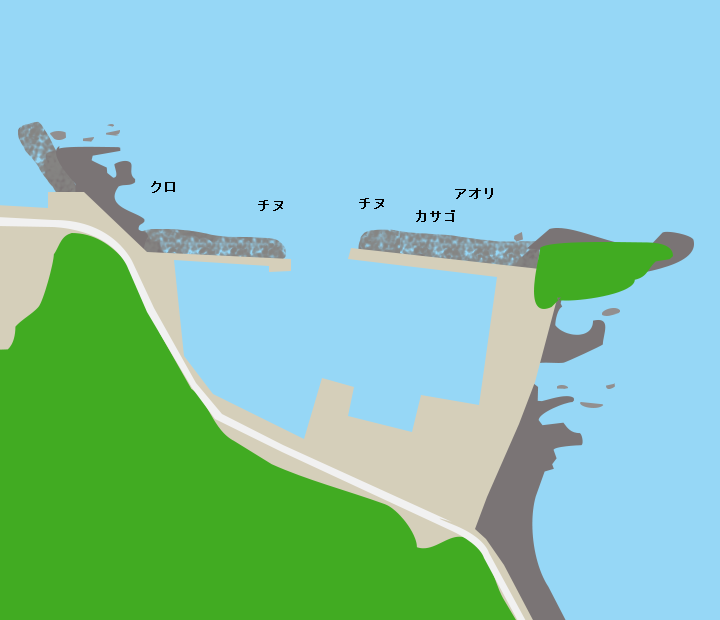 大入島塩内港ポイント図