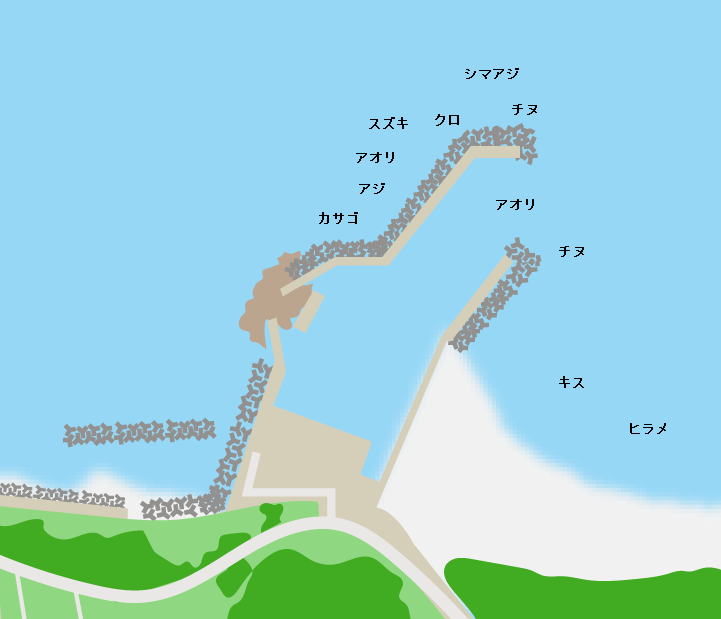 大納港ポイント図