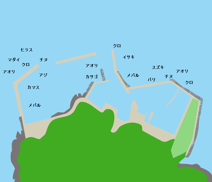 加唐島漁港ポイント図