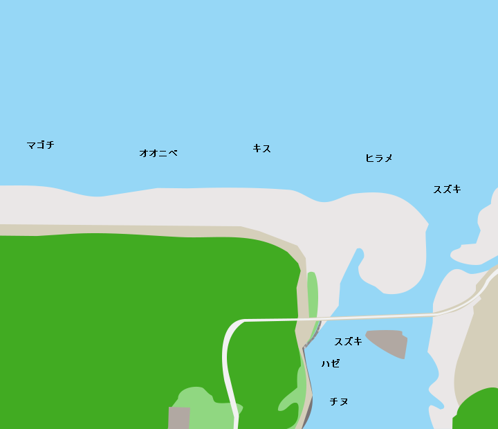 加江田川河口ポイント図