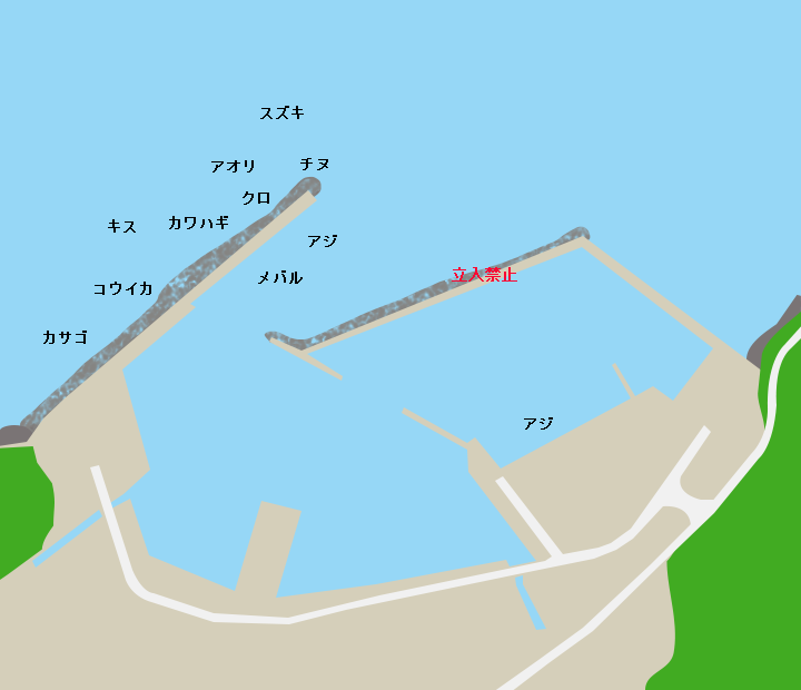 湊浜漁港ポイント図