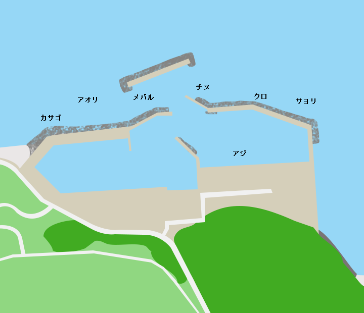 美濃崎漁港ポイント図