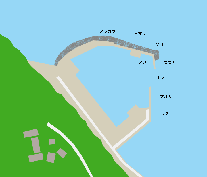 香々地漁港ポイント図