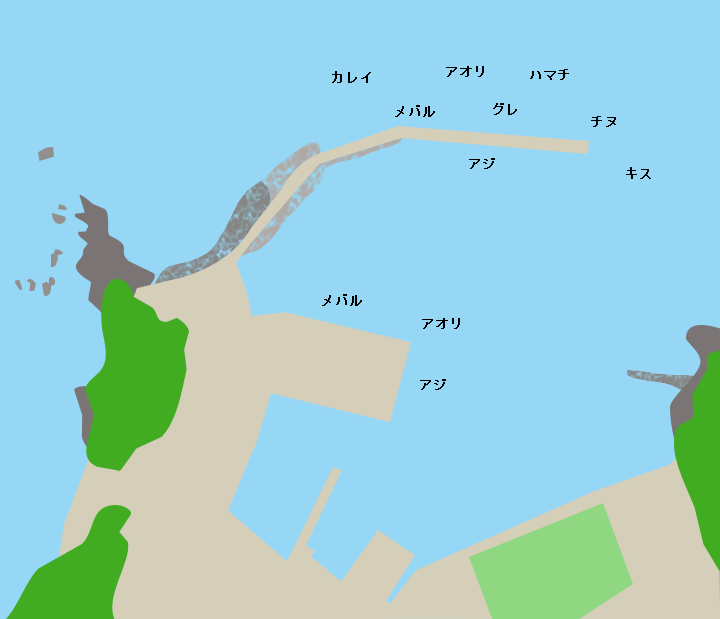 白井田漁港ポイント図
