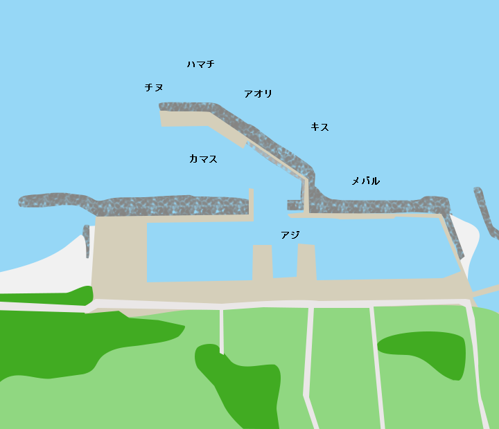 神崎漁港ポイント図