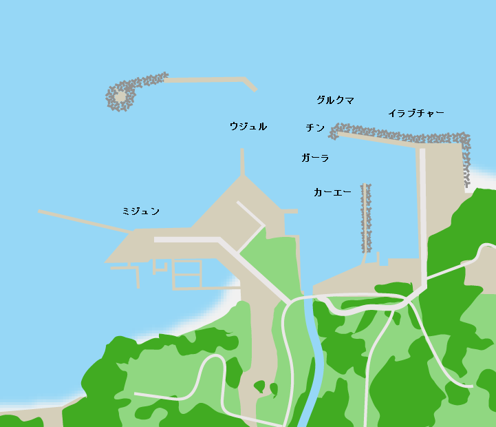 山川漁港ポイント図