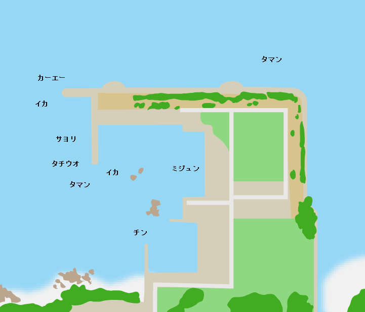 真栄田漁港ポイント図