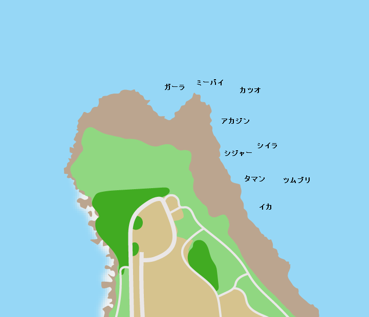 残波岬ポイント図