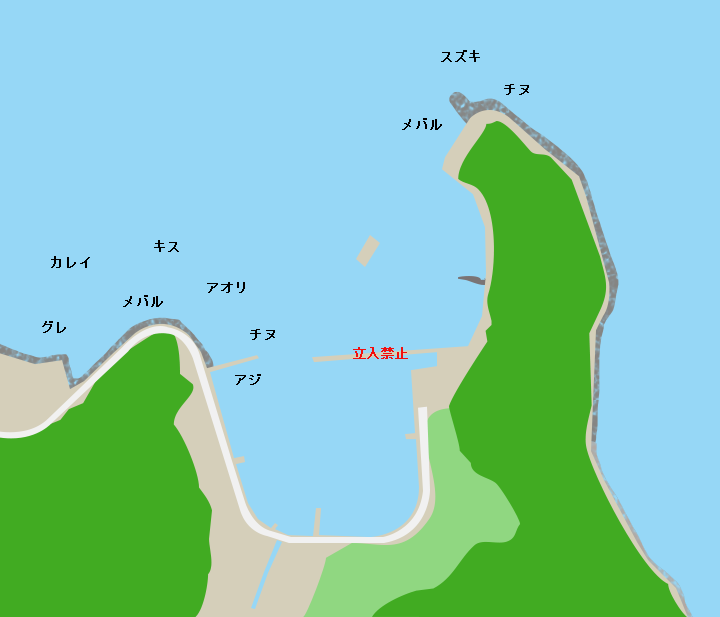 笠戸島本浦漁港周辺ポイント図