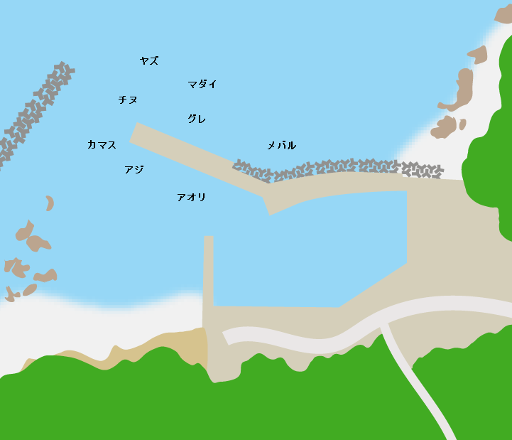 福水漁港ポイント図