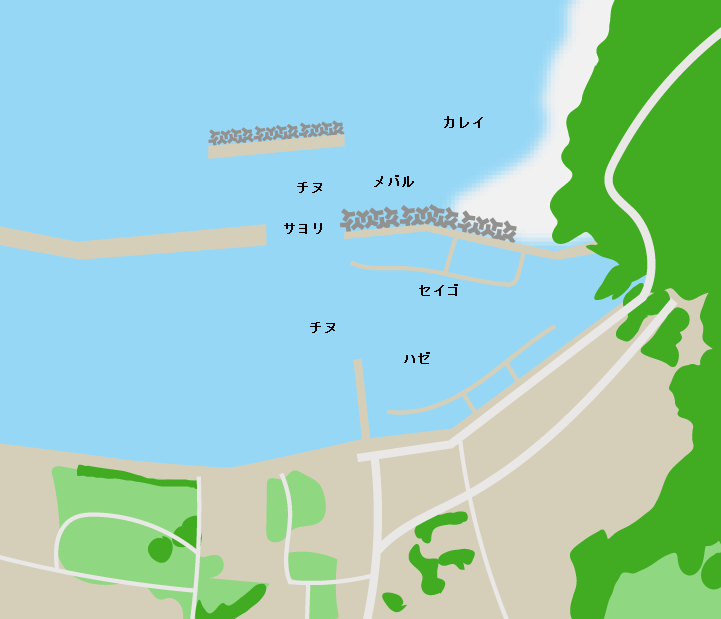 通生漁港ポイント図