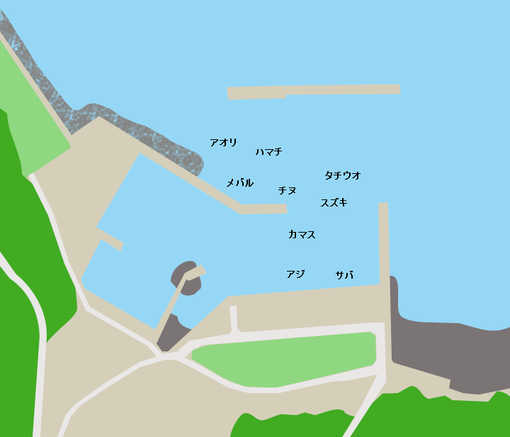 喜木津漁港ポイント図