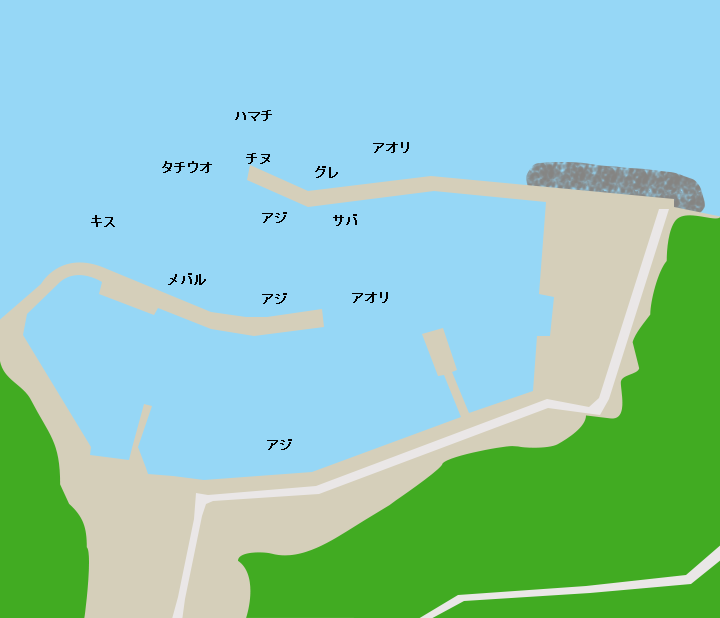 鳥津漁港ポイント図