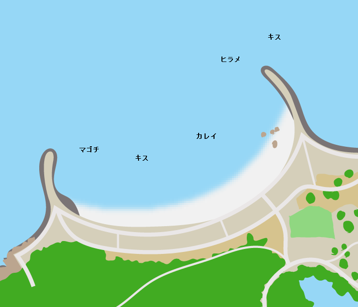 犬島海水浴場ポイント図