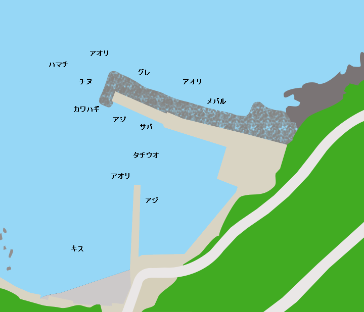 大江漁港ポイント図