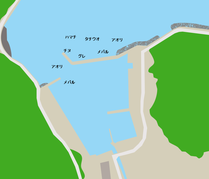 二名津漁港ポイント図