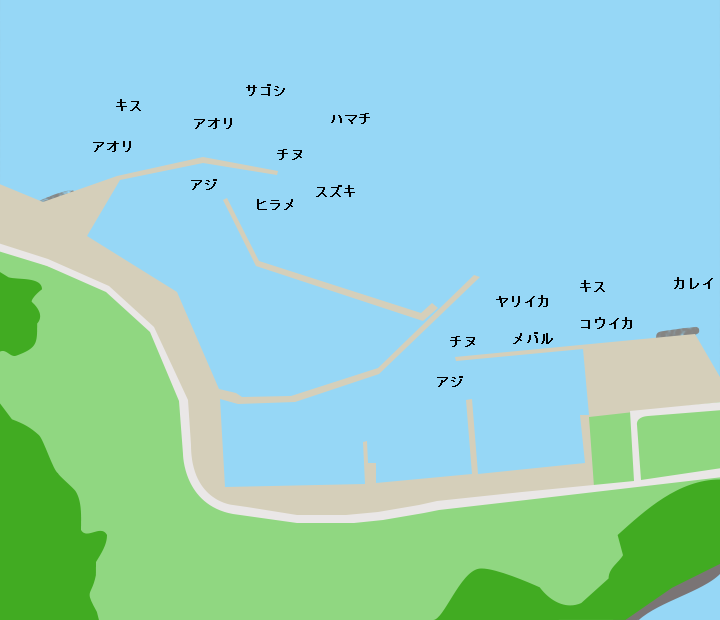 大浦漁港ポイント図