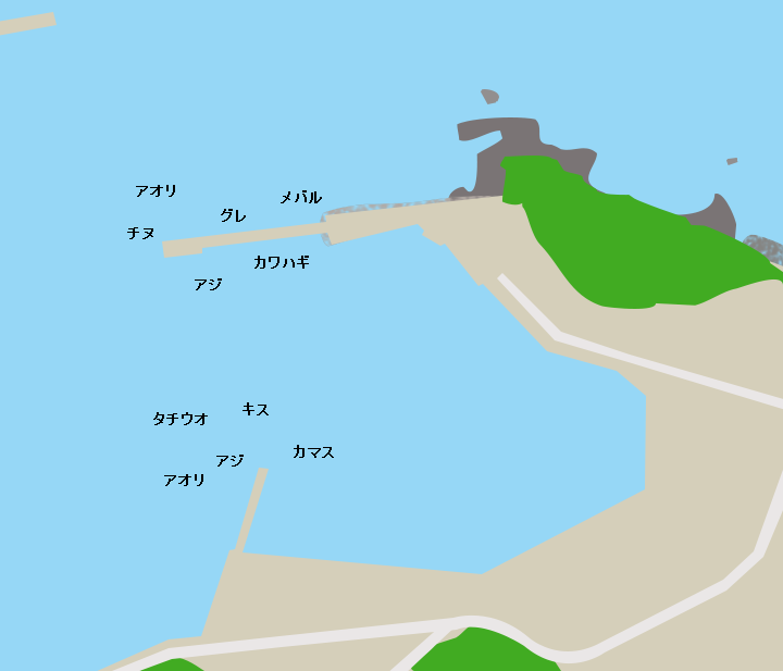 周木漁港ポイント図